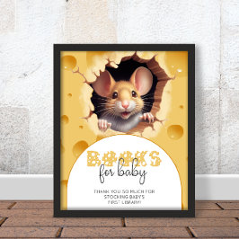 Kleine muis in Baby shower boeken voor baby Poster