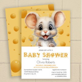 Kleine muis in Baby shower Kaart