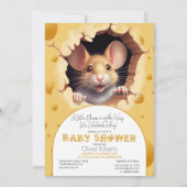 Kleine muis in Baby shower Kaart (Voorkant)