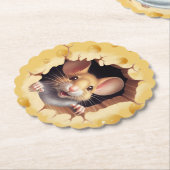 Kleine muis in Baby shower Kartonnen Onderzetters (Gekanteld)