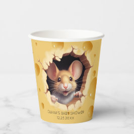 Kleine muis in Baby shower Papieren Bekers