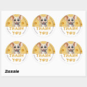 Kleine muis in Baby shower Ronde Sticker (Vel)