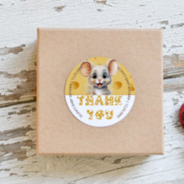 Kleine muis in Baby shower Ronde Sticker