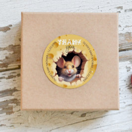 Kleine muis in Baby shower Ronde Sticker