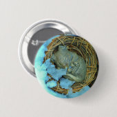 Kleine muis in de sneeuw ronde button 5,7 cm (Voorkant /achterkant)