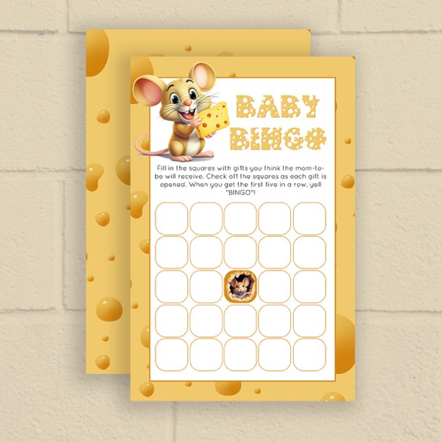 Kleine muis in kaas Baby shower bingo spel (Creator heeft geüpload)