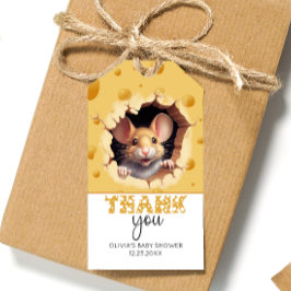 Kleine muis in kaas Dank je Cadeaulabel