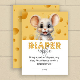 Kleine muis in kaas luier loterij ticket informatiekaartje