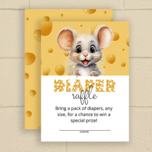 Kleine muis in kaas luier loterij ticket informatiekaartje