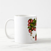 Kleine muis met aardbeienmok koffiemok (Links)