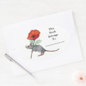 Kleine Muis Met Grote Bloem: Boek Bord Ovale Sticker (Envelop)