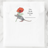 Kleine Muis Met Grote Bloem: Boek Bord Ovale Sticker (Tas)