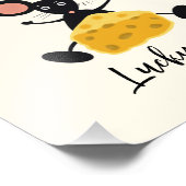 Kleine muis met kaas foto afdruk (Hoek)