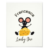 Kleine muis met kaas foto afdruk (Voorkant)