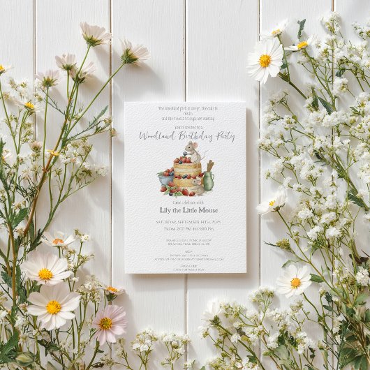 Kleine Muis met Verjaardagstaart Verjaardag Kaart