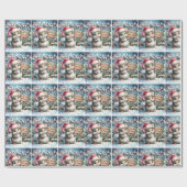 Kleine Muis Personaliseer Naam Meisje Kerstmis Cadeaupapier (Vlak)