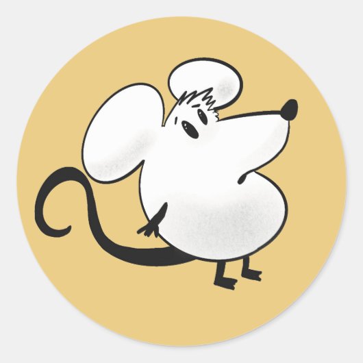 Kleine muis ronde sticker (Voorkant)