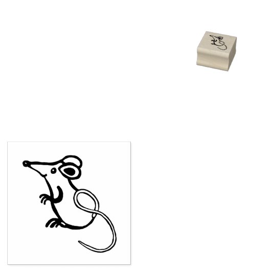 Kleine muis rubberstempel (Gestempeld)