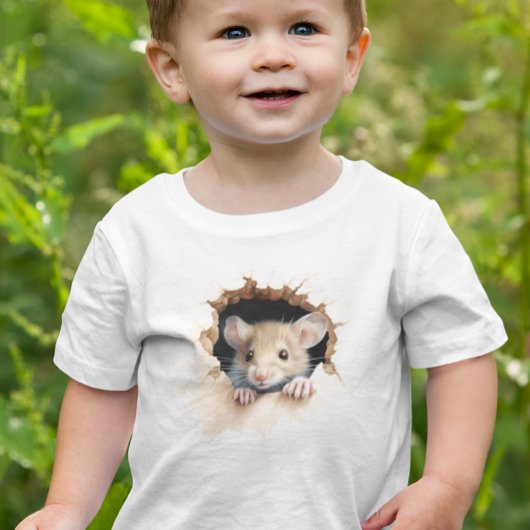 Kleine Muis Shirt Bord Peeking