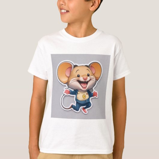 Kleine muis sticker t-shirt (Voorkant)