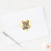 Kleine Muisdier Hart Sticker (Envelop)