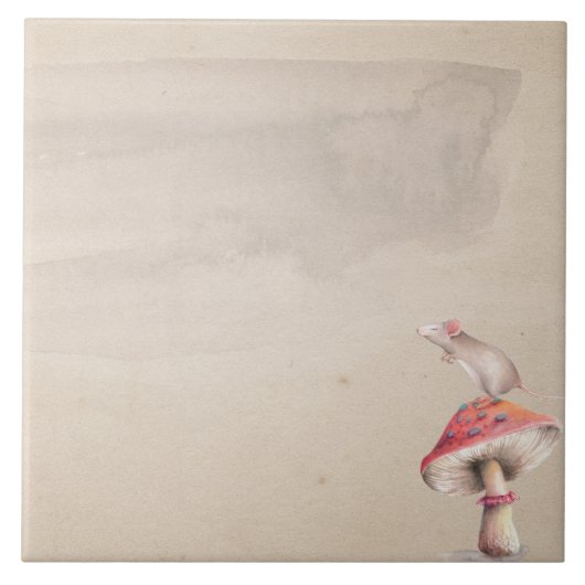 Kleine muispaddenstoel tegeltje (Voorkant)