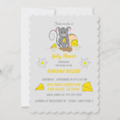 Kleine muizen die kaas baby shower uitnodigen kaart (Voorkant)