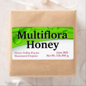 Kleine multiflora Honey Jar Food Etiket (Insitu)