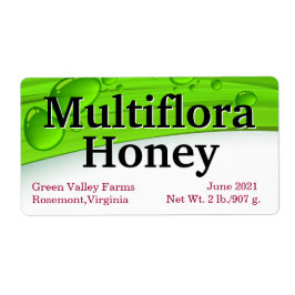 Kleine multiflora Honey Jar Food Etiket