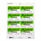 Kleine multiflora Honey Jar Food Etiket (Full Sheet)