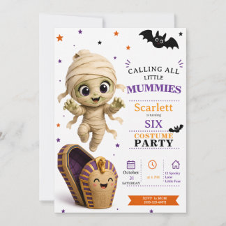 Kleine mummie kostuum - Feest Halloween verjaardag Kaart