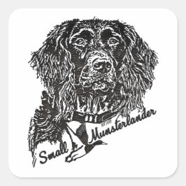 Kleine Munsterlander (logo) Vierkante Sticker