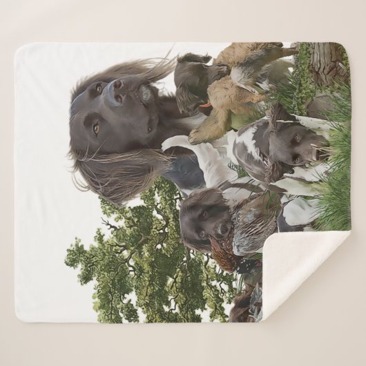Kleine Munsterlander Sherpa Deken (Voorkant (horizontaal))