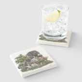 Kleine Munsterlander Stenen Onderzetter (Zijkant)