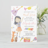 Kleine muzikant Verjaardag uitnodiging (Staand voorkant)