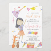 Kleine muzikant Verjaardag uitnodiging (Voorkant / Achterkant)