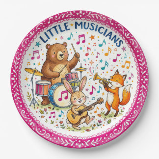 "Kleine muzikanten" Mooie houten dier papieren bor Bordje