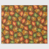 Kleine najaarssfeer met eikels en eikenbladeren cadeaupapier (Vlak)