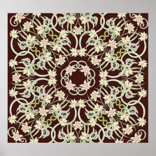 Kleine narcis, art nouveau plein. poster