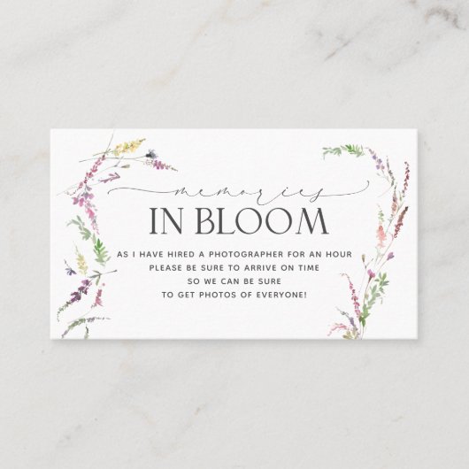 Kleine natuurbloemen herinneringen in Bloom Visitekaartje (Voorkant)