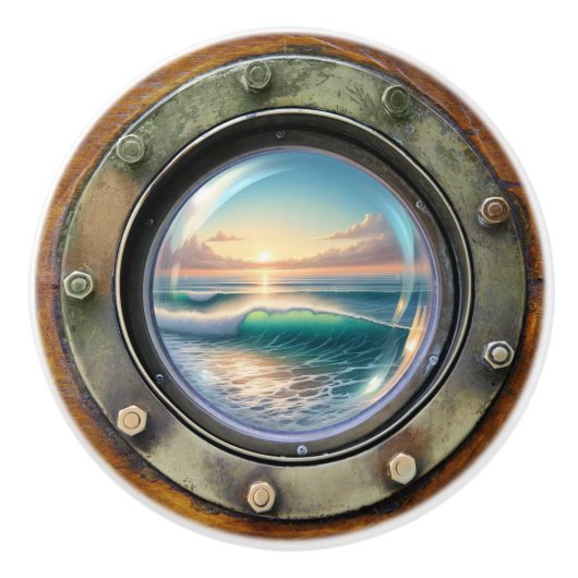 Kleine nautische - oceaan keramische lade knoppen (Voorkant)