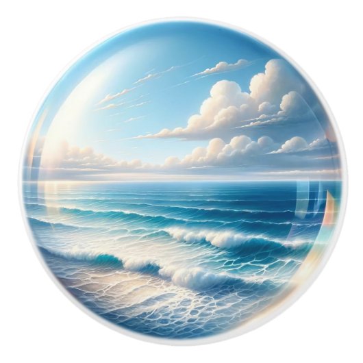 Kleine nautische - oceaan keramische lade knoppen (Voorkant)