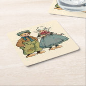 Kleine Nederlandse kinderen Kartonnen Onderzetters (Schuin)