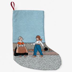  kleine Nederlandse meisjesjongen Traditionele dre Kerstsok