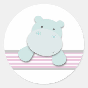 Kleine nijlpaard {roze} STICKERS