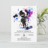 Kleine Ninja Custom Chic Verjaardag Kaart (Staand voorkant)