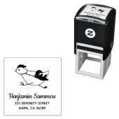 Kleine Ninja Groot Kip Adres Zelfinktende Stempel (In situ)