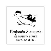 Kleine Ninja Groot Kip Adres Zelfinktende Stempel (Design)
