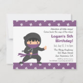 Kleine Ninja Kids verjaardagsfeestje uitnodigingen (Voorkant)