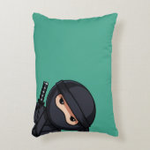 Kleine Ninja Krijger op groene accentkussen Accent Kussen (Voorkant(Verticaal))